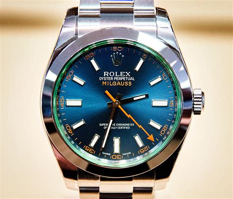 blue rolex milagaus|Rolex Milgauss price list.